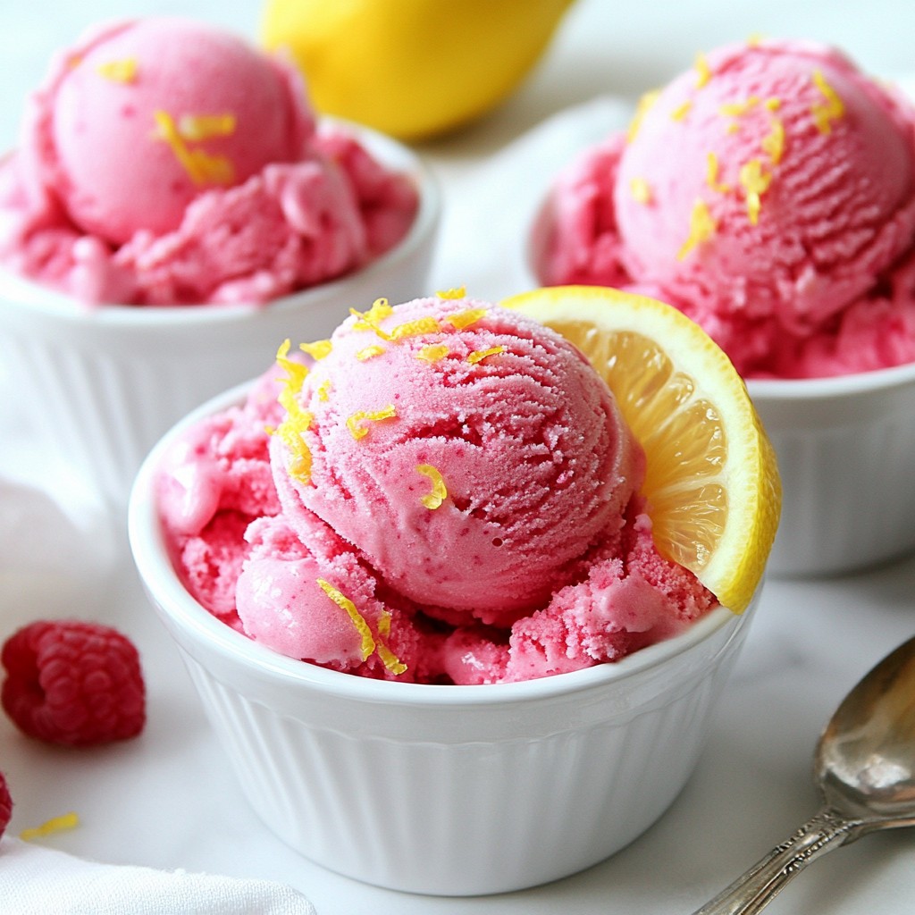 Raspberry Lemon Sorbet Refreshing Summer Treat Recipe
