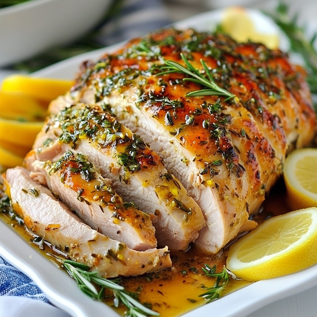 Garlic Herb Roasted Turkey Breast Juicy and Flavorful