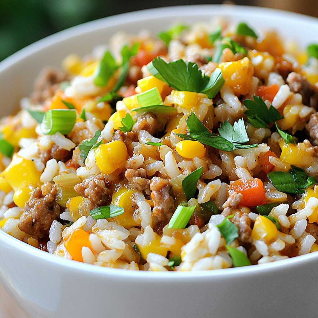 Cajun Dirty Rice with Turkey Savory and Simple Dish