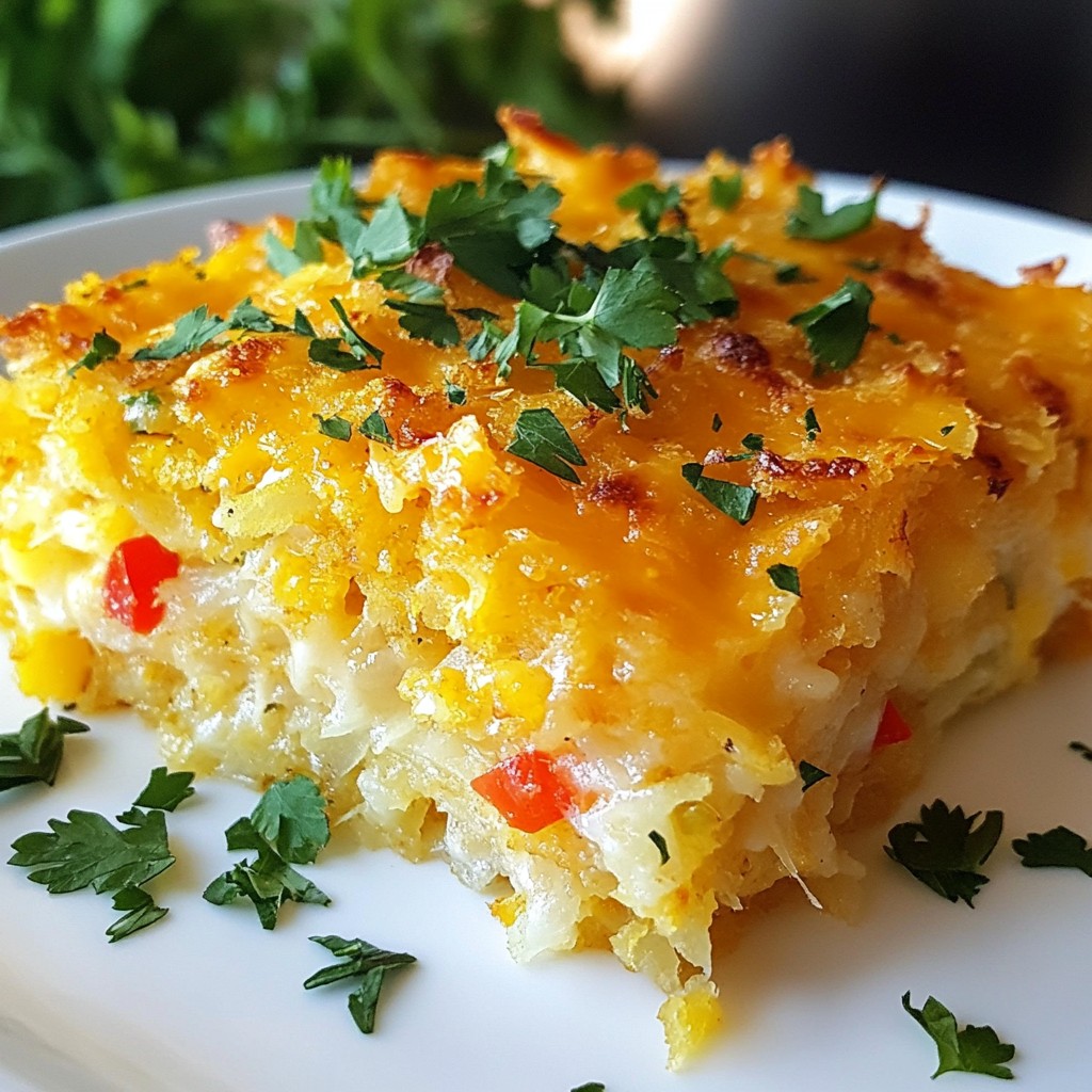 Cheesy Hash Brown Breakfast Casserole Comfort Dish