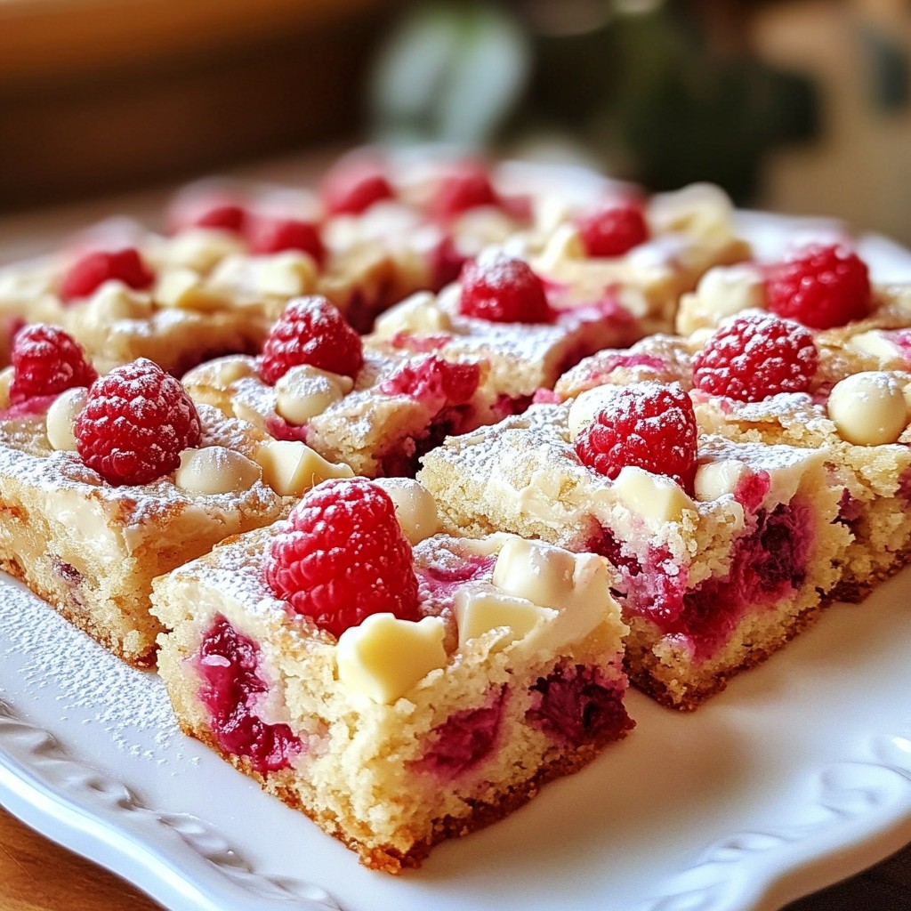 Raspberry White Chocolate Blondies Soft and Tasty Treat