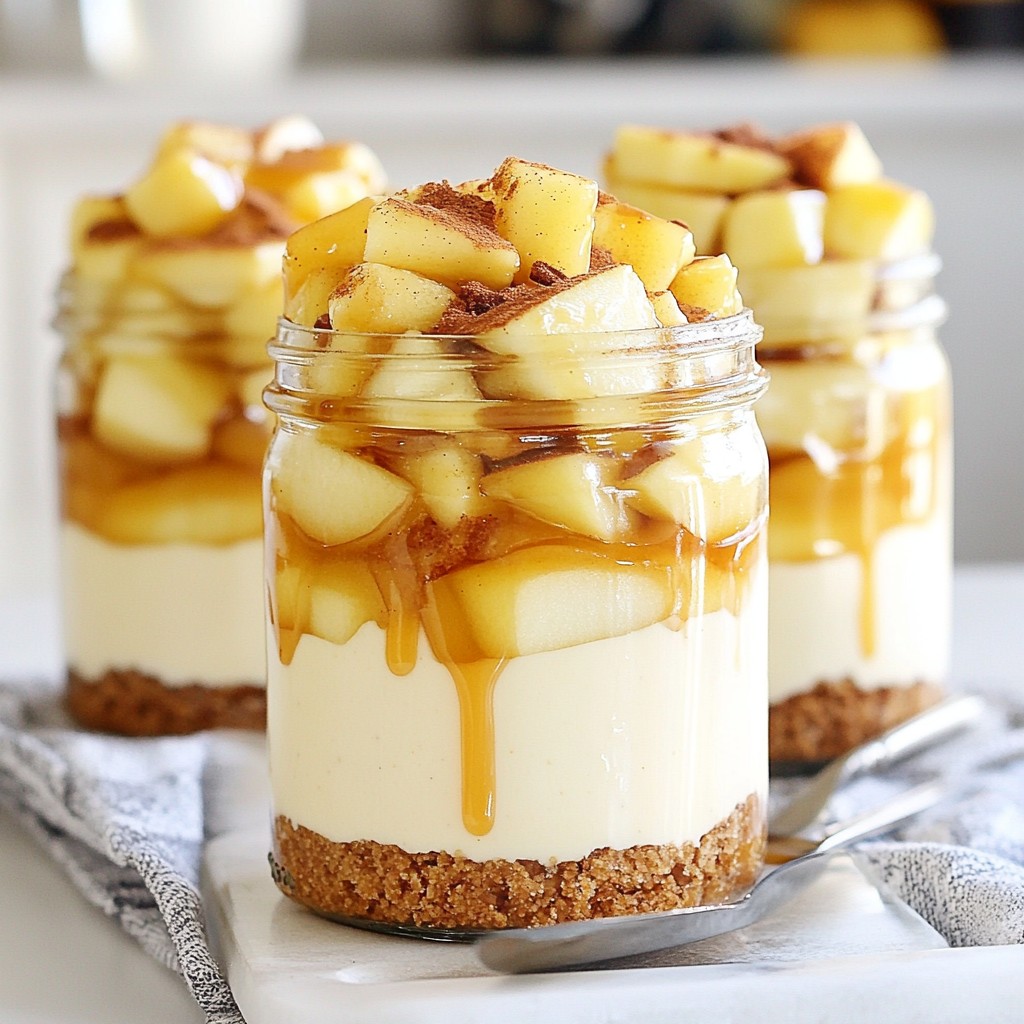 Caramel Apple Cheesecake Jars No-Bake Delight