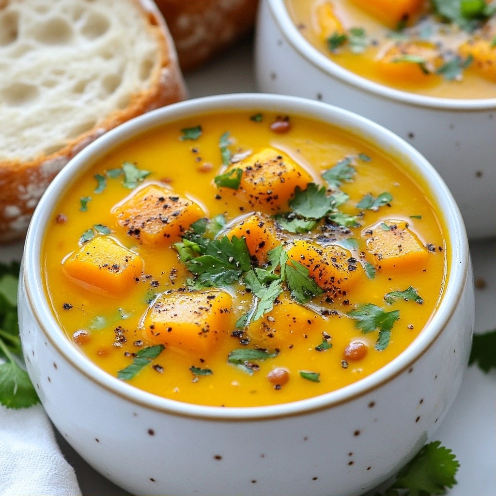 Spiced Instant Pot Butternut Squash Lentil Soup Delight