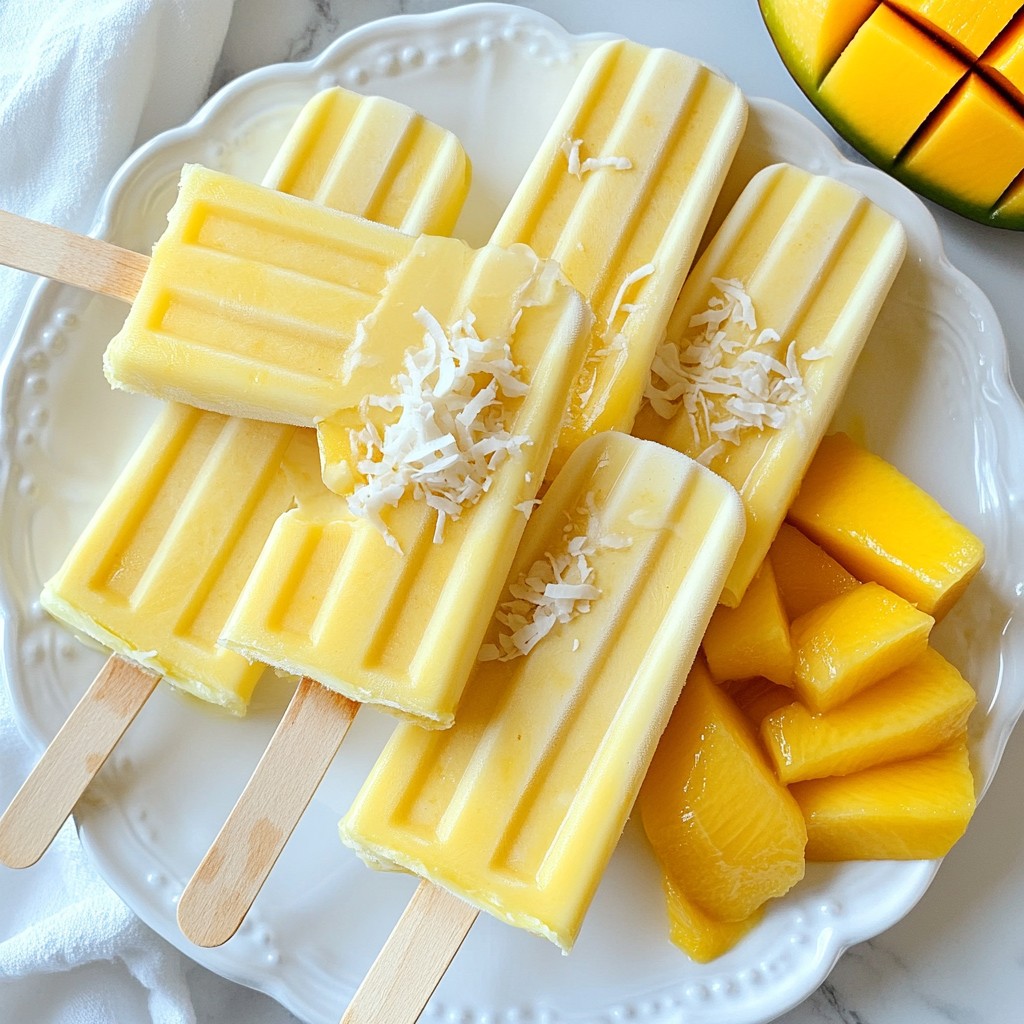 Mango Coconut Popsicles Fresh and Creamy Treat