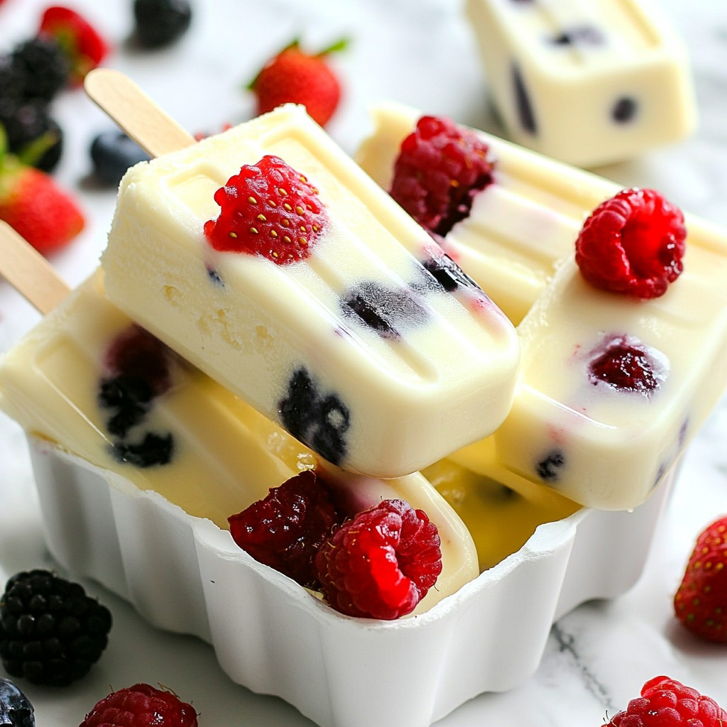 Mixed Berry Yogurt Pops Refreshing Frozen Treats