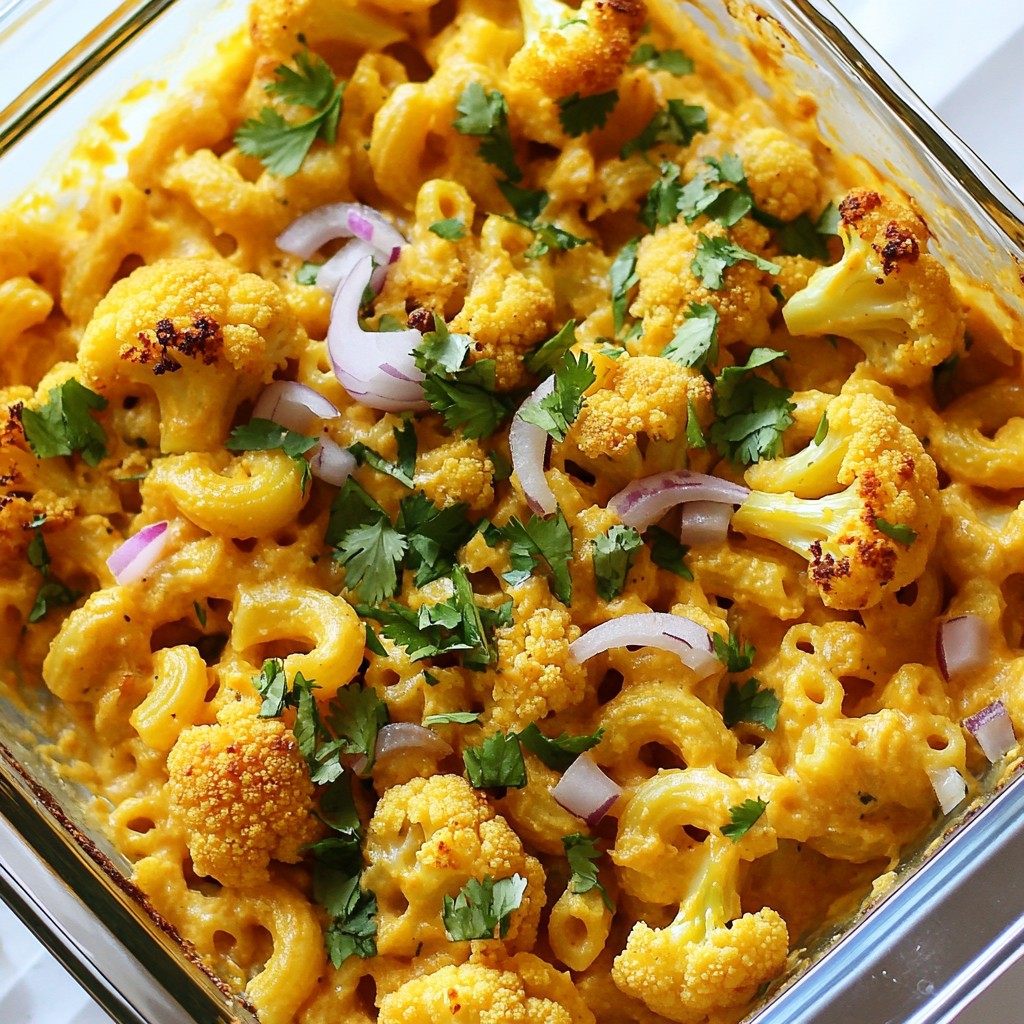 Vegan Buffalo Cauliflower Mac and Cheese Delight