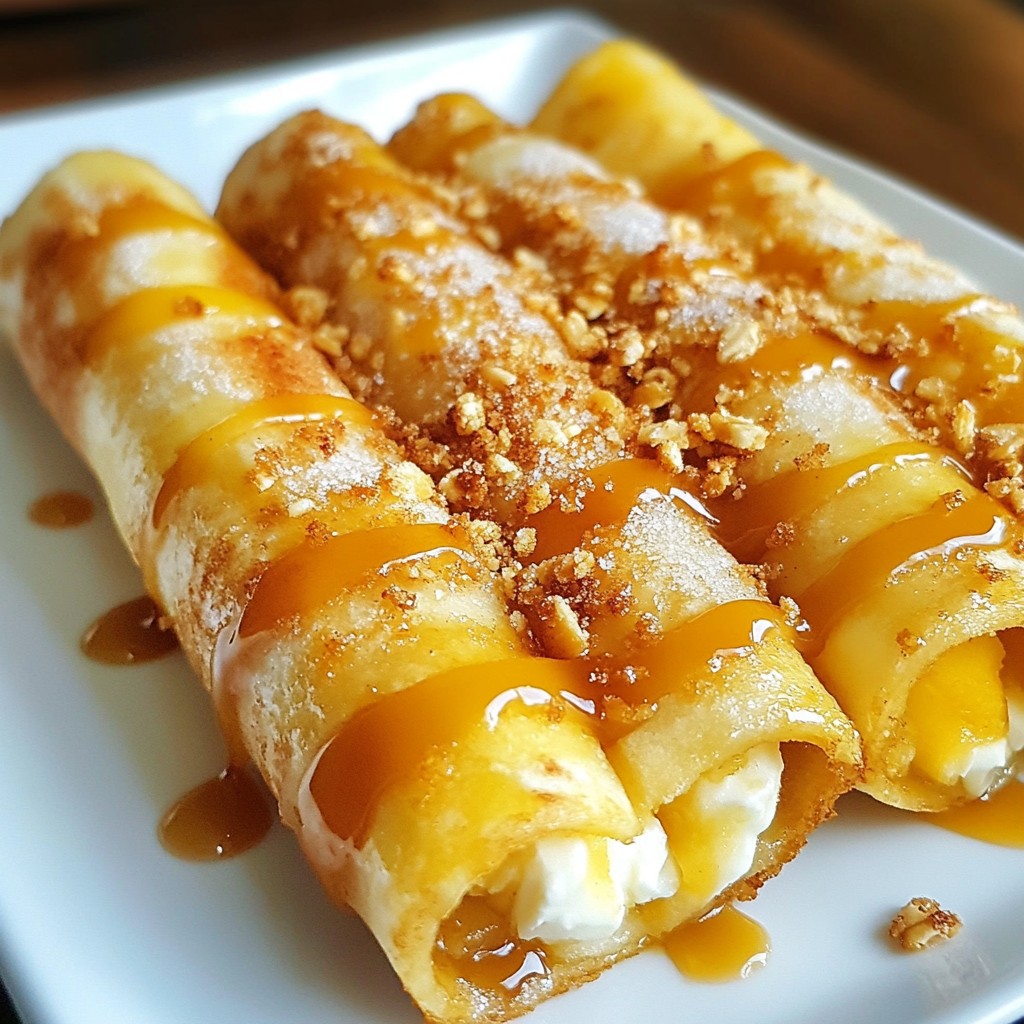 Caramel Apple Cheesecake Taquitos Delightful Treat