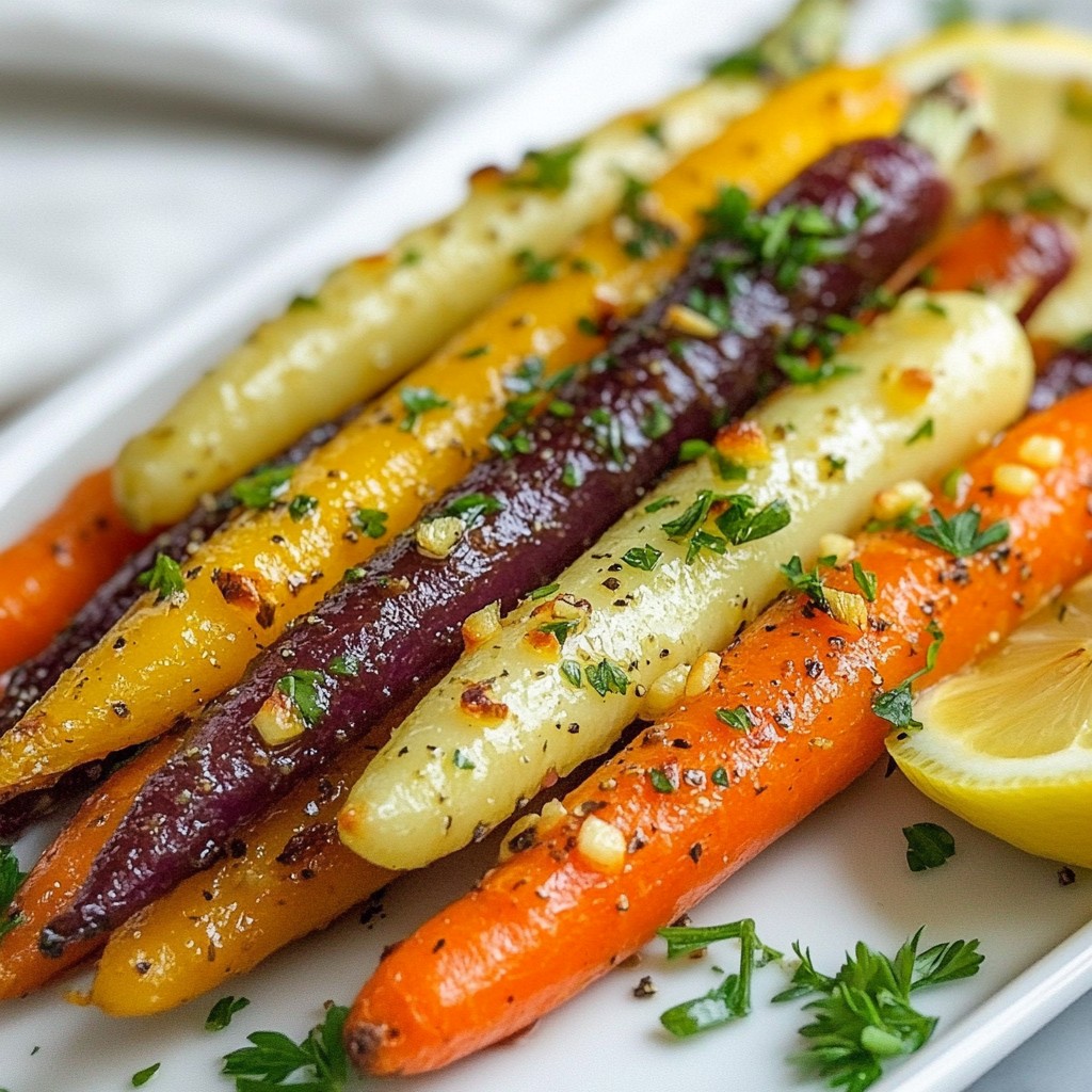 Garlic Herb Roasted Rainbow Carrots Flavorful Side Dish