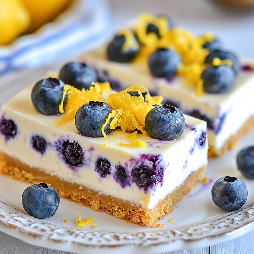 Lemon Blueberry Cheesecake Bars Simple and Tasty Treat