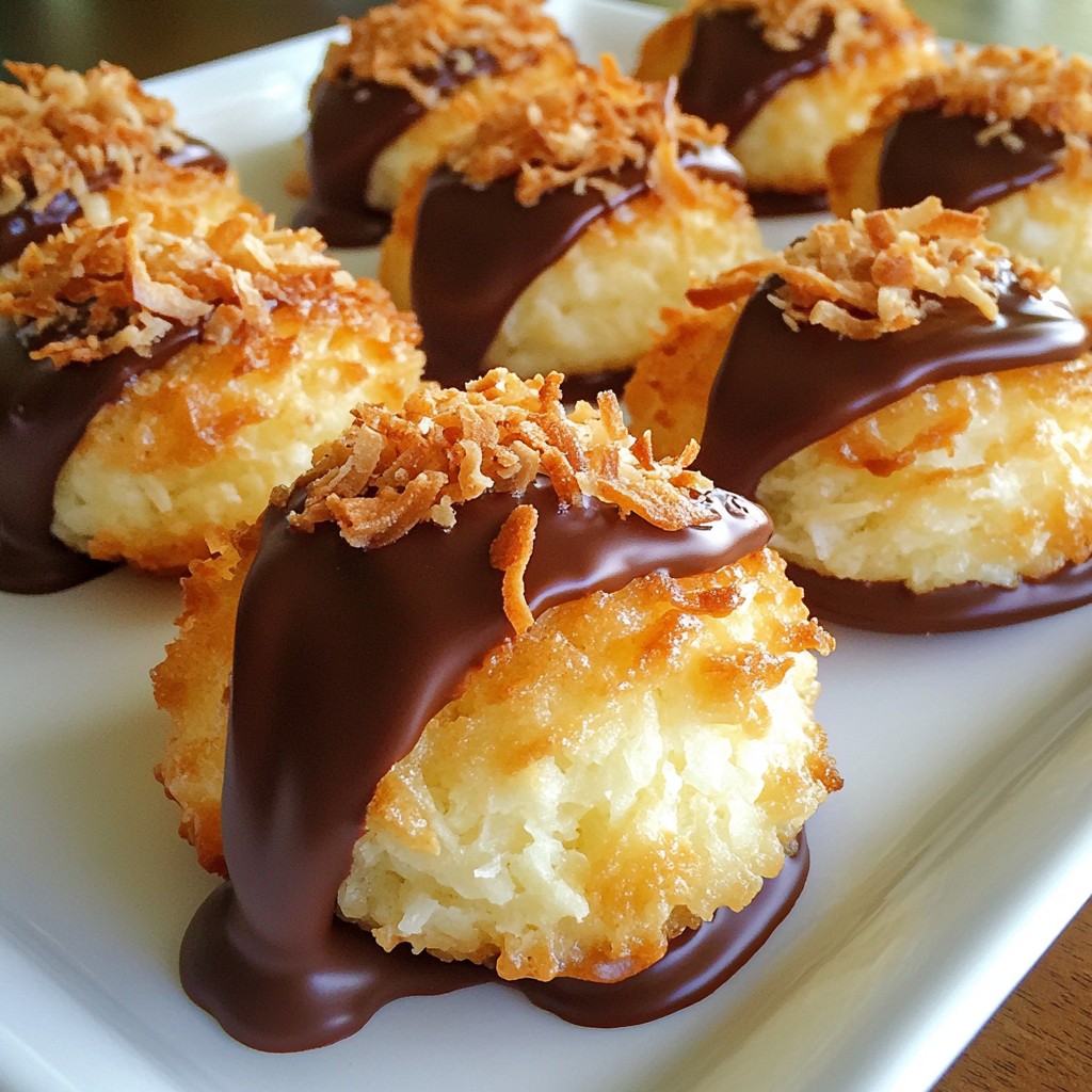 Chocolate Dipped Coconut Macaroons Irresistible Treat