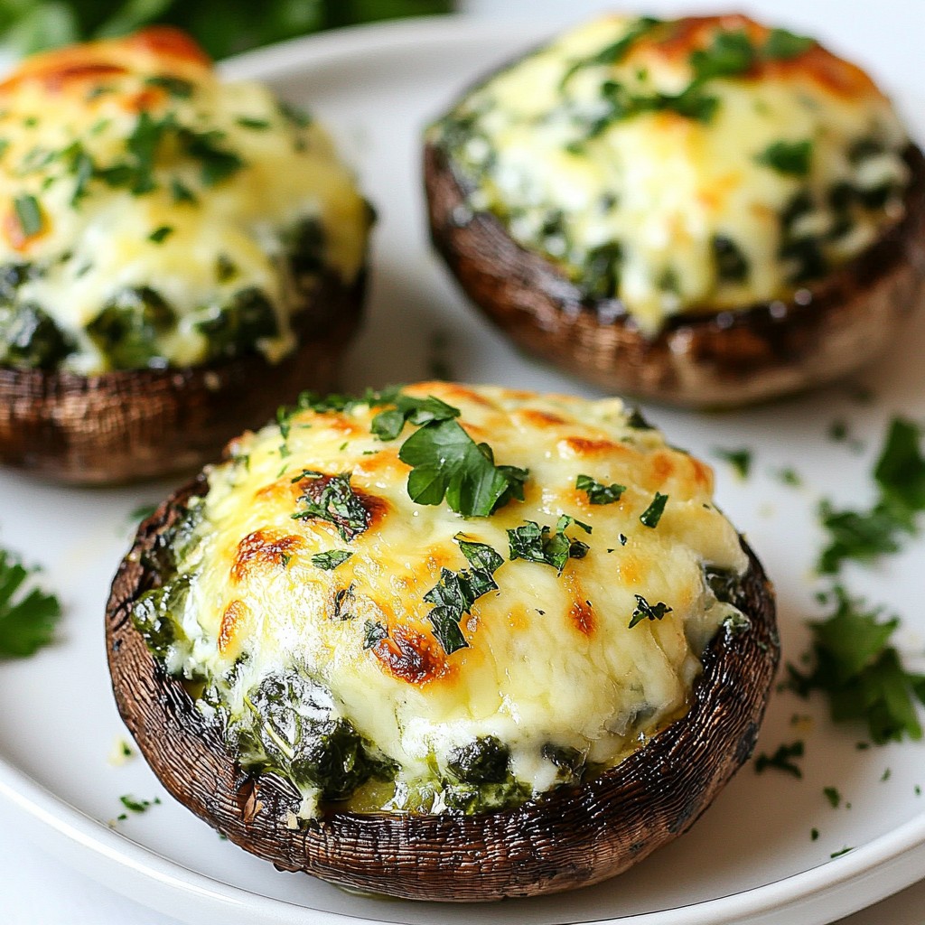 Cheesy Spinach Stuffed Mushrooms Flavorful Appetizer