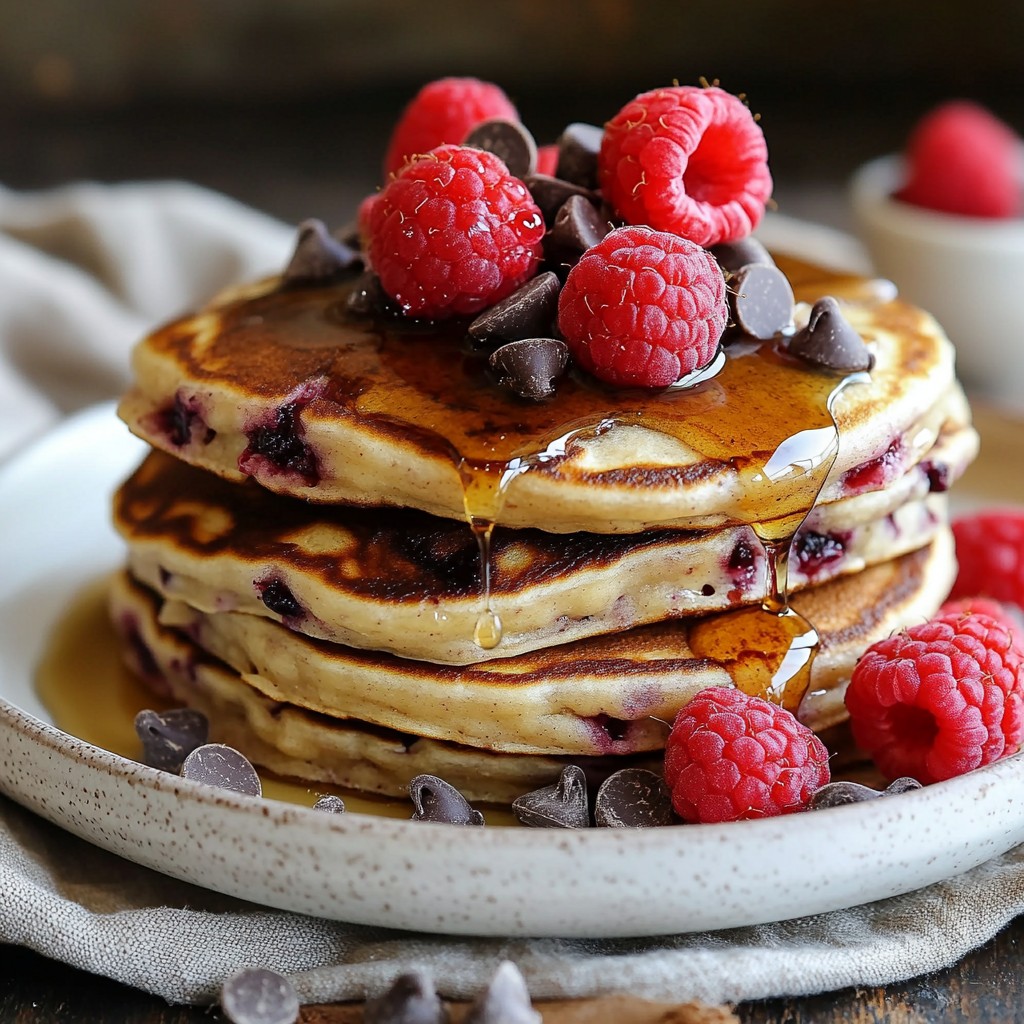 Raspberry Chocolate Chip Pancakes Delightful Indulgence