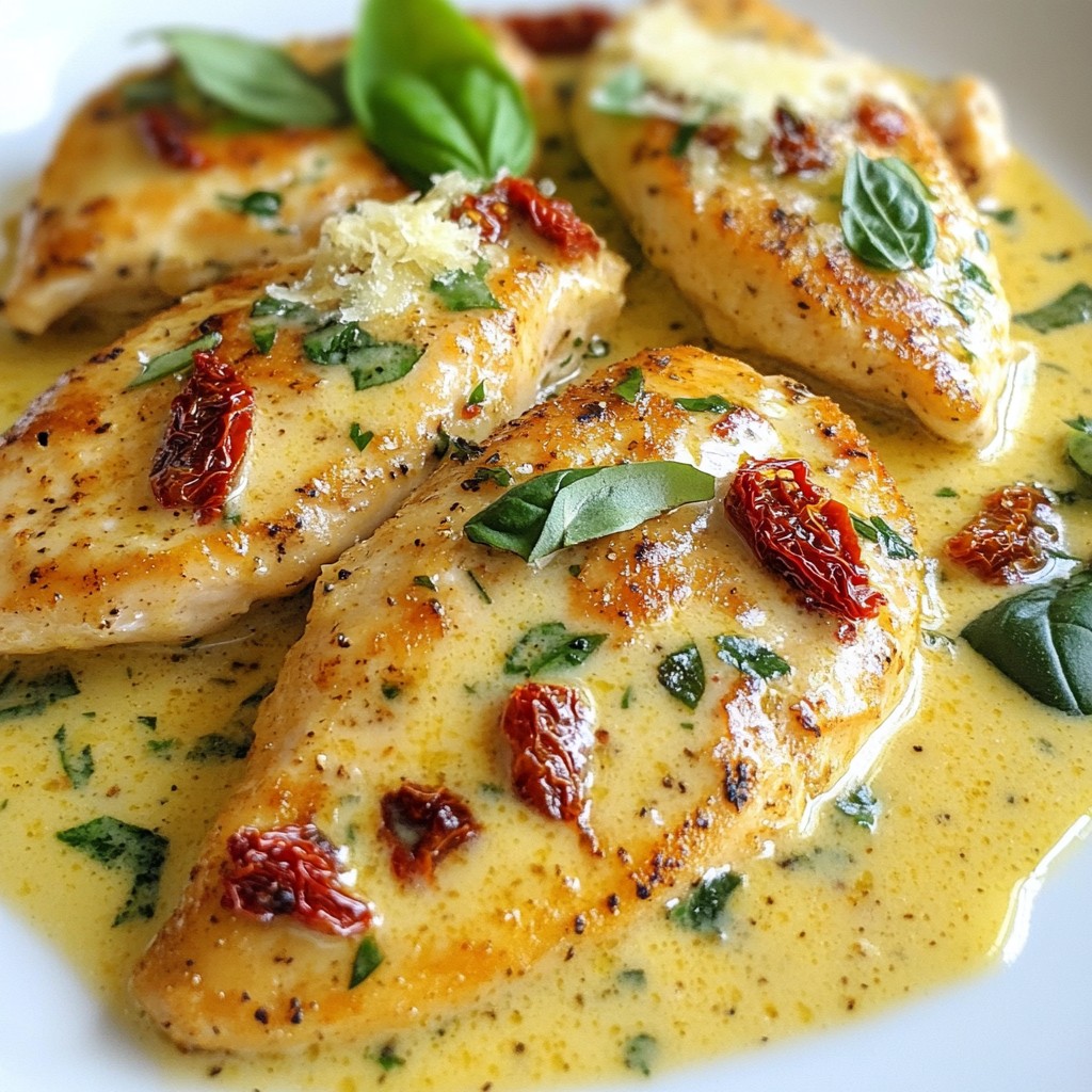 Creamy Garlic Sun Dried Tomato Chicken Delight