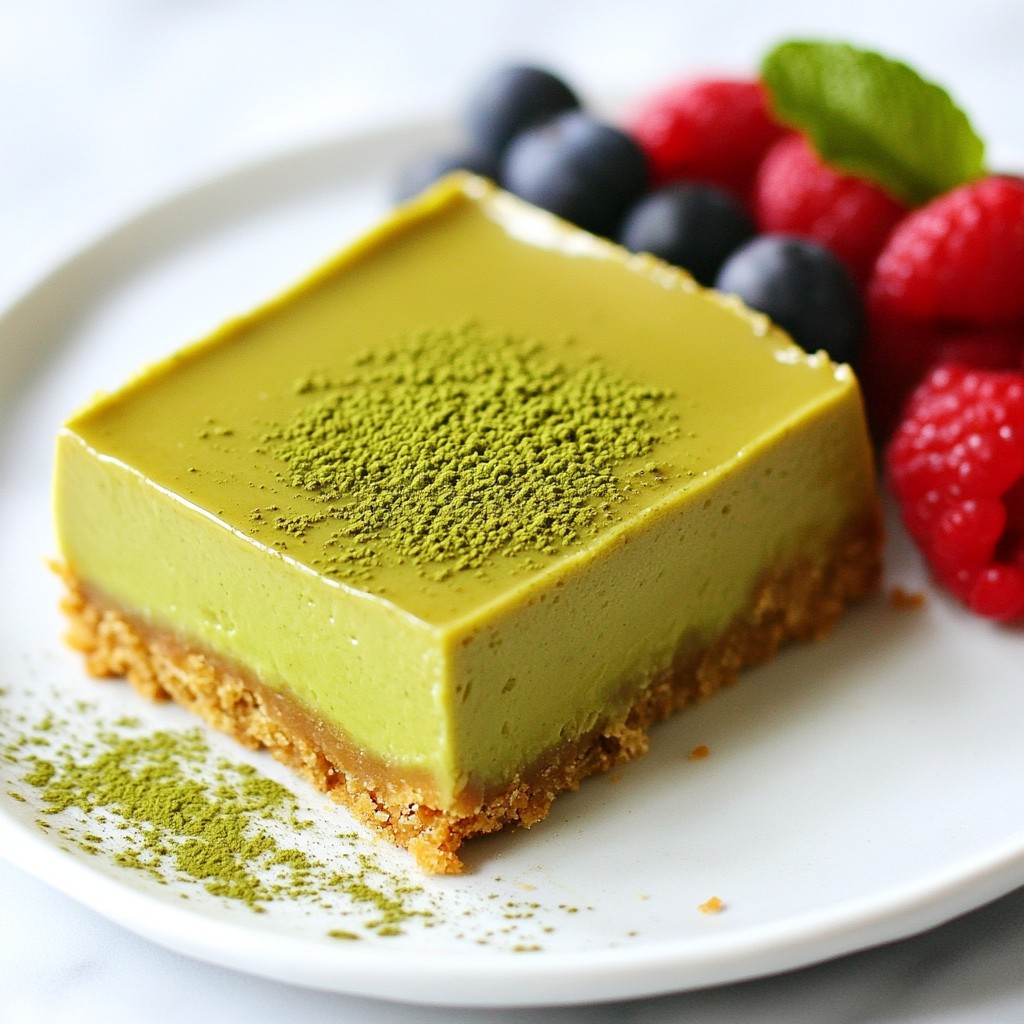 Matcha Cheesecake Bars Irresistible Dessert Treat