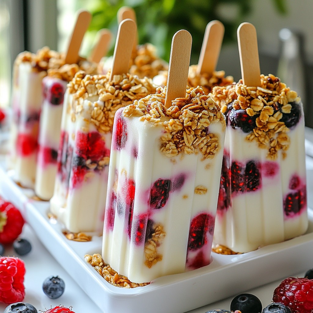 Greek Yogurt Berry Parfait Pops Refreshing Treat