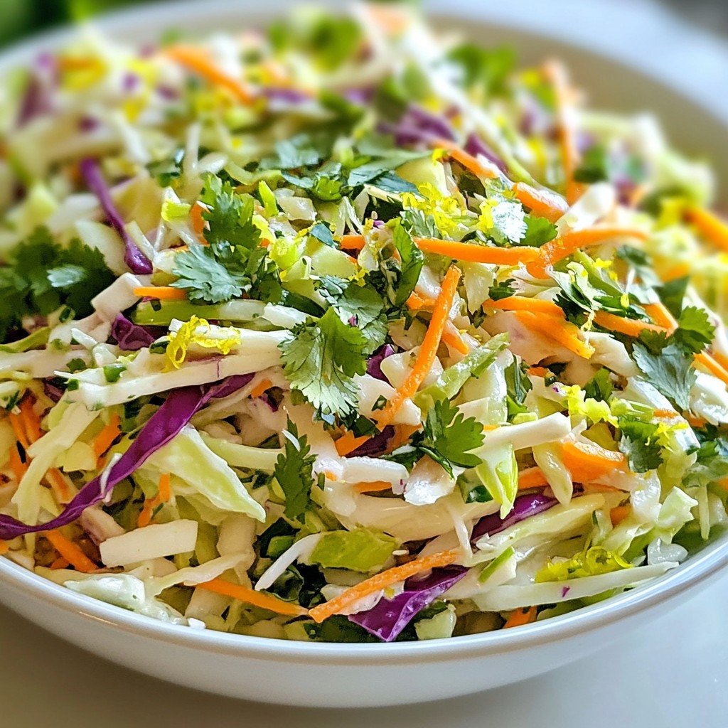Zesty Lime Cilantro Coleslaw Fresh and Crunchy Side