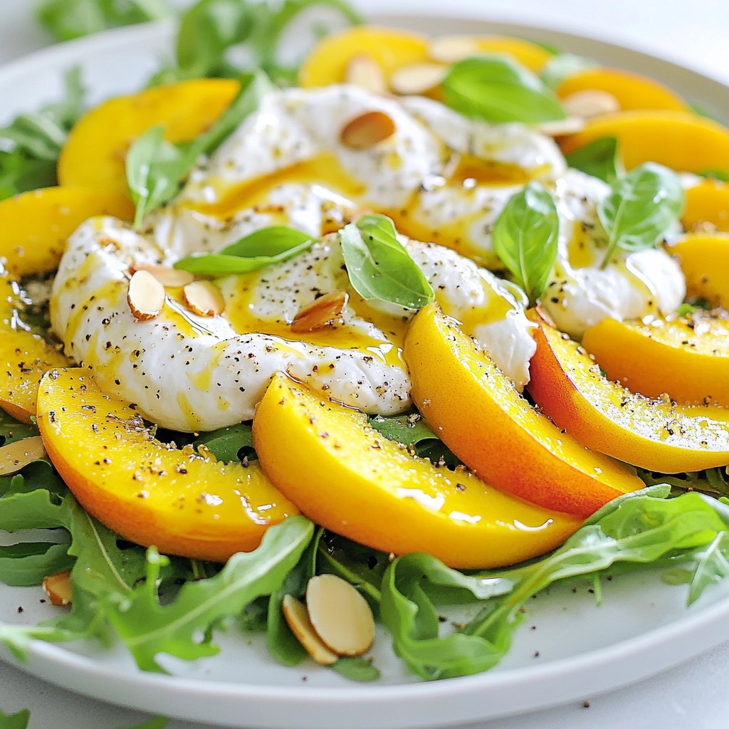 Peach Burrata Arugula Salad Fresh and Flavorful Delight