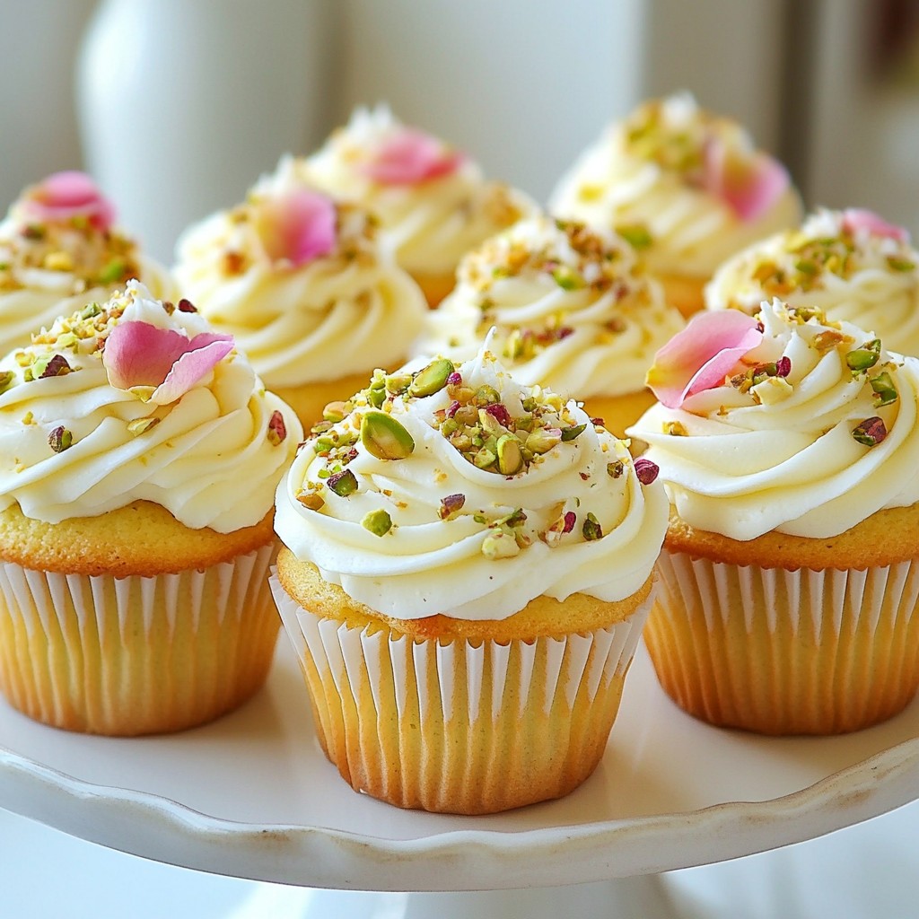 Pistachio Rosewater Cupcakes Delightful and Fluffy Treat