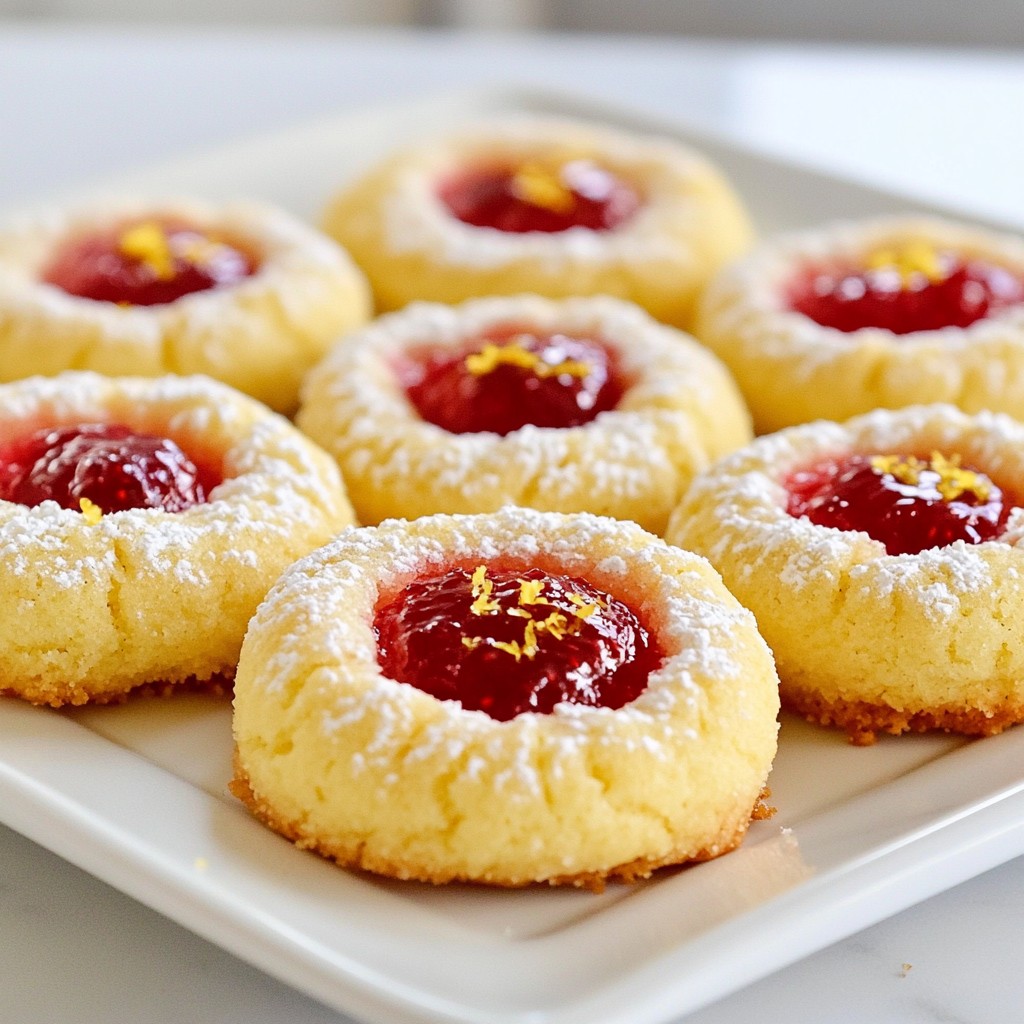 Lemon Raspberry Thumbprint Cookies Delightful Treats