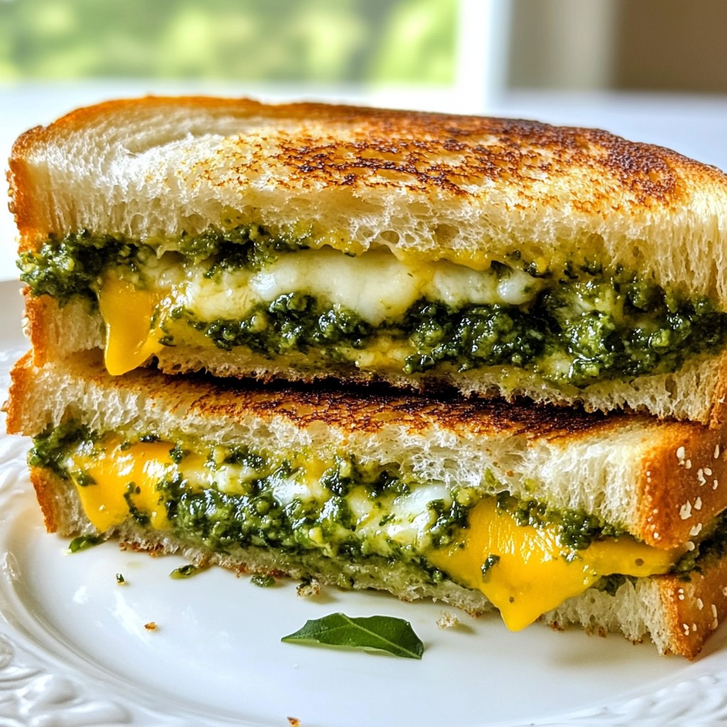Pesto Grilled Cheese Sandwiches Flavorful Comfort Food