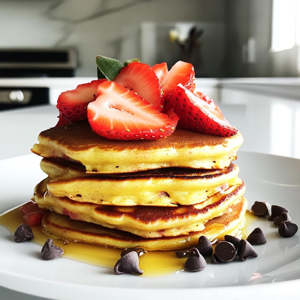 Strawberry Chocolate Chip Pancakes Tasty Morning Treat